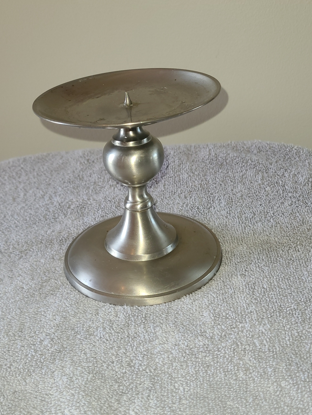 Silver Pedestal Spike Candle Holder